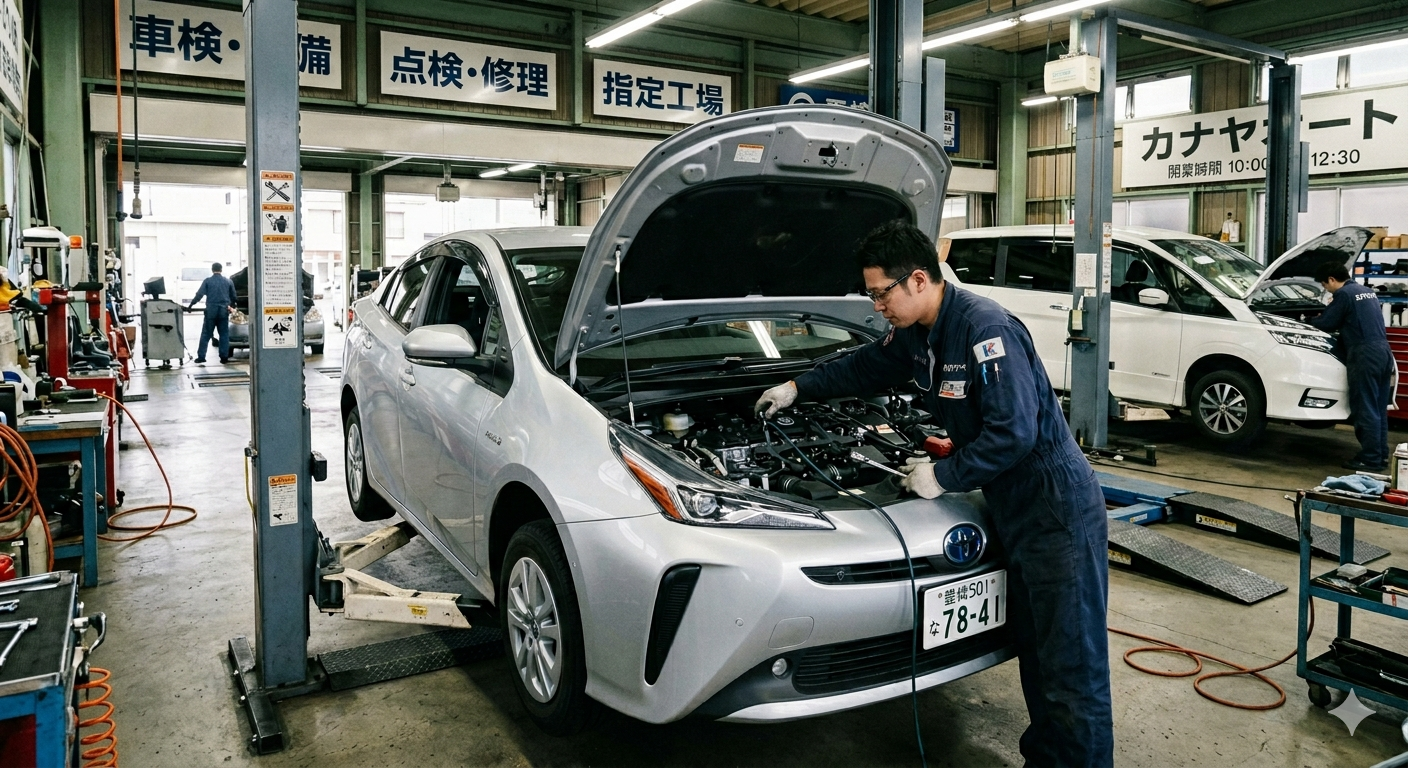 整備工場の作業風景